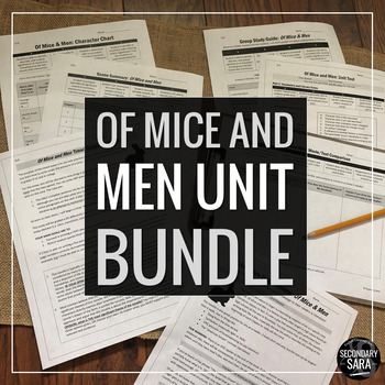 Preview of Of Mice and Men Unit Bundle: EDITABLE Quizzes, Test, Nonfiction, Essay, and More
