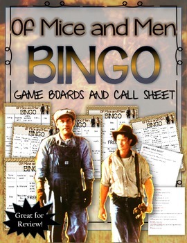 Preview of Of Mice and Men Bingo: Instructions, Game Board, and Call Sheet