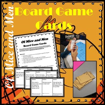 Preview of Of Mice and Men: Board Game Cards for Chapters 1-4