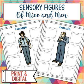 Preview of Of Mice and Men Sensory Figures Body Biographies - Google Classroom™