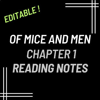Preview of Of Mice and Men Chapter 1 - Reading Notes Page