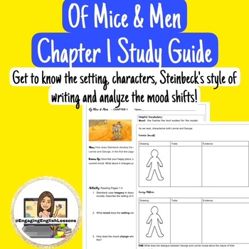 Preview of Of Mice and Men Chapter 1 Worksheet