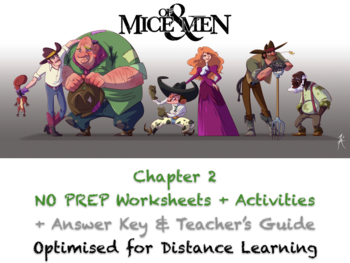 Preview of Of Mice and Men - Chapter 2 - Complete ACTIVITIES + WORKSHEETS + ANSWERS + GUIDE