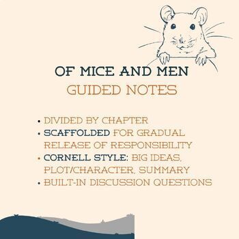 Preview of Of Mice and Men Chapter by Chapter Scaffolded Guided Notes - Study Guide