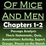 Of Mice and Men - Chapters 1-2: Passage Analysis, Quiz, Po