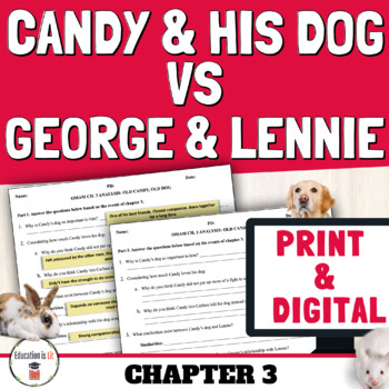 Preview of Print & Digital Of Mice and Men Chapter 3 Comparing Characters Activity