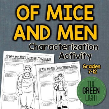 Preview of Of Mice and Men Characterization Activity -- CH 1 Worksheets