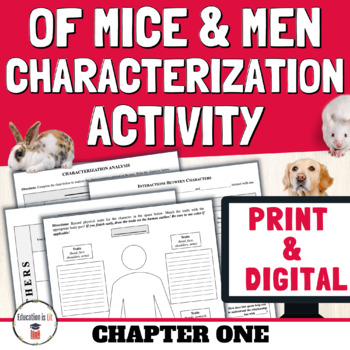 Preview of Print & Digital Of Mice and Men Chapter 1 Indirect and Direct Characterization