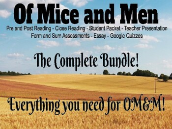 Preview of Of Mice and Men BUNDLE Close Reading Activities, Presentation, and Assessments