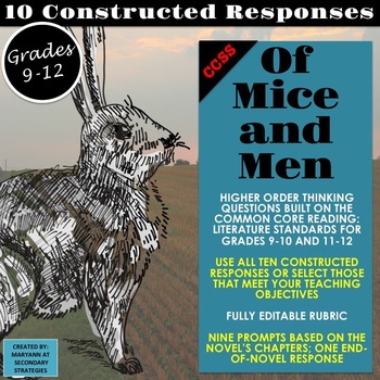 Preview of Of Mice and Men Constructed Responses and Higher Order Thinking Questions