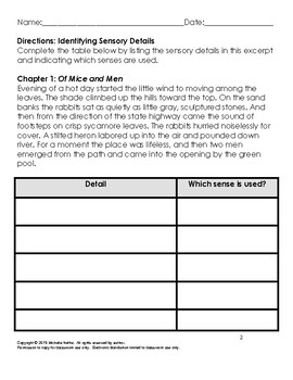 Of Mice and Men Description Activities by English Grabs | TpT