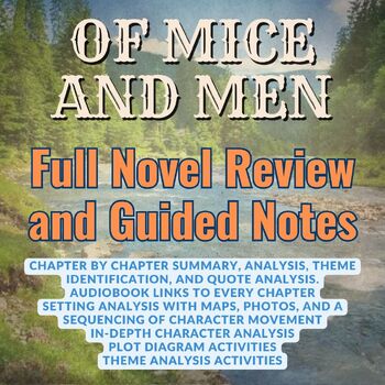 Preview of Of Mice and Men - Full Novel Guided Notes with Analysis