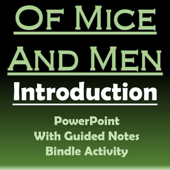 Preview of Of Mice and Men - Intro PowerPoint with Guided Notes and Bindle Activity