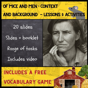 Preview of Of Mice and Men - Introduction & Context - 2024 (Low ability / EAL / ESL)