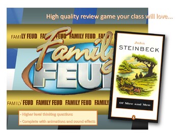 Preview of Of Mice and Men (John Steinbeck) Family Feud Powerpoint Review Game