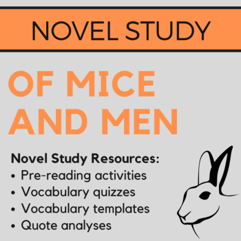 Preview of Of Mice and Men Novel Study Resources: Analysis, Discussions, Vocabulary, CCSS