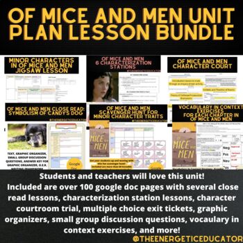 Preview of Of Mice and Men Novel Study Unit