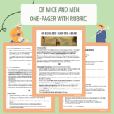Of Mice and Men One-Pager Assessment/Project/Activity - Wi