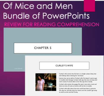 Preview of Of Mice and Men PowerPoint Summary Bundle Chapter 1, 2, 3, 4, 5 & 6