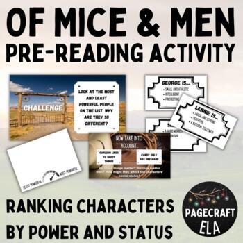 Preview of Of Mice and Men | Pre-Reading Anticipation Activity | Power and Weakness