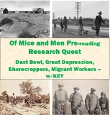 Of Mice and Men Pre-reading Research Quest w/links and TEA