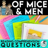 Of Mice and Men Reading Comprehension Questions for the En