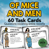 Of Mice and Men Task Cards: Activities, Quizzes, Discussio