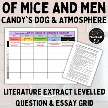 Preview of Of Mice and Men Assessment Task |  Extract Question on Candy's Dog & Atmosphere