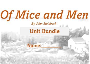 Preview of Of Mice and Men Unit - BUNDLE (Google) with guide, lessons, test... all w/KEYs