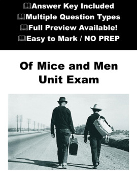 Preview of Of Mice and Men Test \ Exam with Answer Key - Final Test