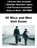 Of Mice and Men Test \ Exam with Answer Key - Final Test