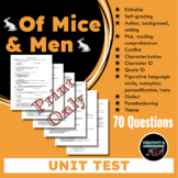 Of Mice and Men Unit Test Final Exam | 70 Question Print A