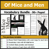 Of Mice and Men - Vocabulary Lists, PowerPoints, Quizzes, 