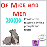 Of Mice and Men Writing Prompts Constructed Response CCSS 