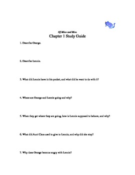 Of Mice And Men Chapter 1 Study Guide By Amy Pfanschmidt Tpt