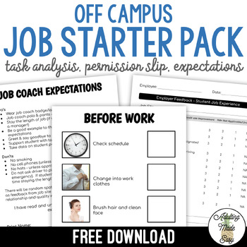 Preview of Off Campus Job Packet FREEBIE