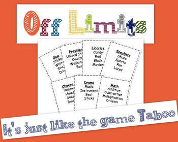 Preview of Off Limits Game (it's just like Taboo)