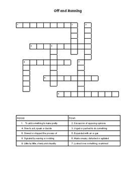 Off and Running Crossword Puzzle by A Little Help for My Friends