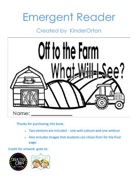 Preview of Off to the Farm - emergent reader