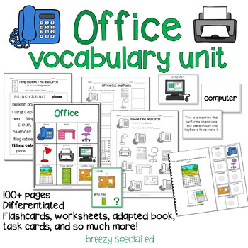 Preview of Office / Computer Room Vocabulary Unit for Special Education