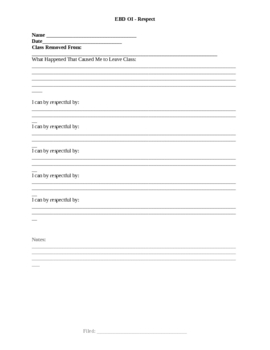 Preview of Office Intervention Form- Focus on Respect