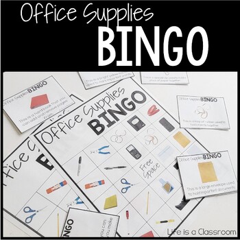 Preview of Office Supplies Bingo Game for Functional Literacy and Life Skills