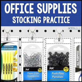 Preview of Office Supplies Store Vocational Stocking Practice & Work Task for SPED Autism
