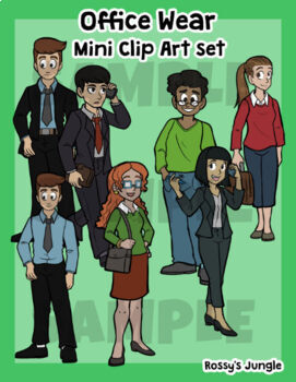 Preview of Office Wear - Young Adults in the Workforce Mini Clip Art Set