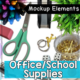 Office and School Supplies Mockup Moveable Pieces