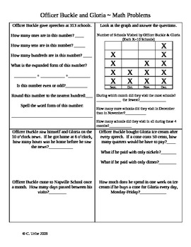 Preview of Officer Buckle and Gloria ~ Math Activity Sheets ~ Houghton Mifflin®