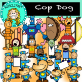 Officer Dog Clipart (Color and B&W){MissClipArt}