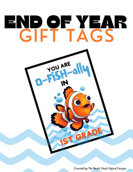 Preview of Officially in 1st Grade Gift Tag Printable