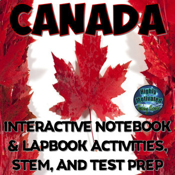 Preview of Oh Canada! Interactive Notebook Activities with  STEM, and Test Prep!