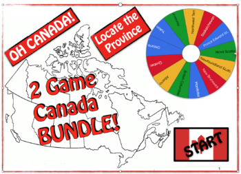 Preview of Oh Canada! Spinner Game Bundle! Info Cards, Project Outline also Included! SS.